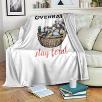 Funny Easter Raccoon Bunny Throw Blanket Bunnies Are Overrated Stay Feral