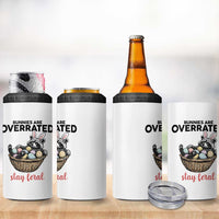 Funny Easter Raccoon Bunny 4 in 1 Can Cooler Tumbler Bunnies Are Overrated Stay Feral