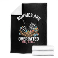 Funny Easter Raccoon Meme Throw Blanket Bunnies Are Overrated Stay Feral