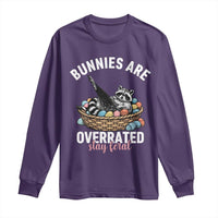 Funny Easter Raccoon Meme Long Sleeve Shirt Bunnies Are Overrated Stay Feral