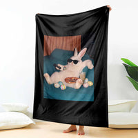 Easter Bunny Iced Coffee Throw Blanket Funny Animal Meme
