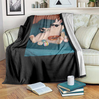 Easter Bunny Iced Coffee Throw Blanket Funny Animal Meme