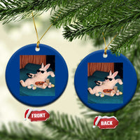 Easter Bunny Iced Coffee Ceramic Ornament Funny Animal Meme