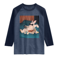 Easter Bunny Iced Coffee Raglan Shirt Funny Animal Meme