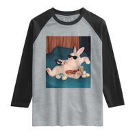 Easter Bunny Iced Coffee Raglan Shirt Funny Animal Meme