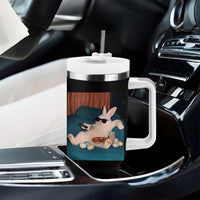 Easter Bunny Iced Coffee Tumbler With Handle Funny Animal Meme