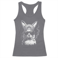 Funny Easter Bunny Smoking Meme Racerback Tank Top