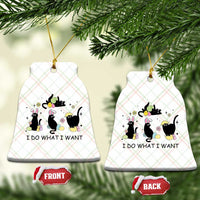 Funny Easter Black Cat Ceramic Ornament I Do What I Want