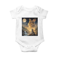 Easter Bunny Howling to the Moon Vintage Baby Onesie