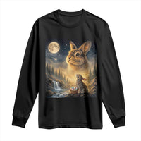 Easter Bunny Howling to the Moon Vintage Long Sleeve Shirt