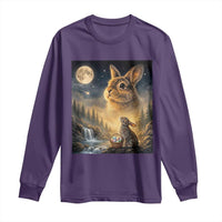 Easter Bunny Howling to the Moon Vintage Long Sleeve Shirt