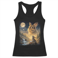 Easter Bunny Howling to the Moon Vintage Racerback Tank Top