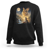 Easter Bunny Howling to the Moon Vintage Sweatshirt
