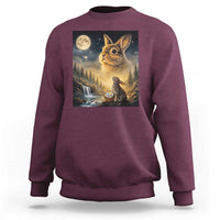 Easter Bunny Howling to the Moon Vintage Sweatshirt