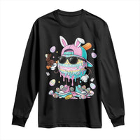 Funny Baseball Easter Long Sleeve Shirt Drip Ice Cream Bunny Easter
