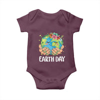 Cute Earth with Floral Earth Day Baby Onesie