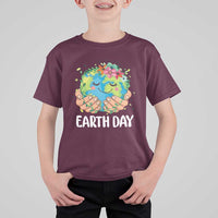 Cute Earth with Floral Earth Day T Shirt For Kid