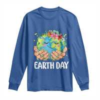 Cute Earth with Floral Earth Day Long Sleeve Shirt