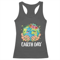 Cute Earth with Floral Earth Day Racerback Tank Top