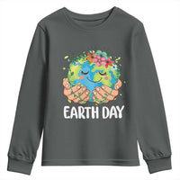 Cute Earth with Floral Earth Day Youth Sweatshirt