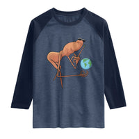 Happy Earth Day Raglan Shirt Funny Marcus The Worm Eco Friendly