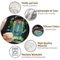 The Future Of Planet Is In My Classroom Throw Blanket Cute Earth with Floral Earth Day