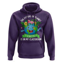 The Future Of Planet Is In My Classroom Hoodie Cute Earth with Floral Earth Day