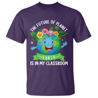 The Future Of Planet Is In My Classroom T Shirt Cute Earth with Floral Earth Day