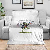 250th Anniversary USA Throw Blanket Funny Patriotic Frog USA Independence Day