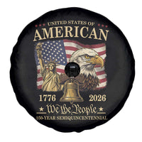 USA 250th Anniversary Spare Tire Cover America 1776-2026 Patriotic Eagle Liberty Bell