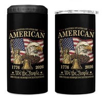 USA 250th Anniversary 4 in 1 Can Cooler Tumbler America 1776-2026 Patriotic Eagle Liberty Bell