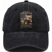 USA 250th Anniversary Washed Cotton Baseball Cap America 1776-2026 Patriotic Eagle Liberty Bell
