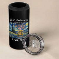 USA 250th Anniversary 4 in 1 Can Cooler Tumbler Liberty Bell 1776–2026 Patriotic American Flag Starry Night