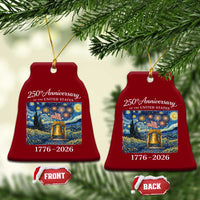 USA 250th Anniversary Ceramic Ornament Liberty Bell 1776–2026 Patriotic American Flag Starry Night
