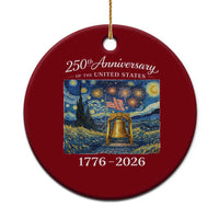 USA 250th Anniversary Ceramic Ornament Liberty Bell 1776–2026 Patriotic American Flag Starry Night