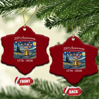 USA 250th Anniversary Ceramic Ornament Liberty Bell 1776–2026 Patriotic American Flag Starry Night