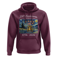 USA 250th Anniversary Hoodie Liberty Bell 1776–2026 Patriotic American Flag Starry Night