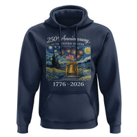 USA 250th Anniversary Hoodie Liberty Bell 1776–2026 Patriotic American Flag Starry Night
