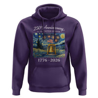 USA 250th Anniversary Hoodie Liberty Bell 1776–2026 Patriotic American Flag Starry Night