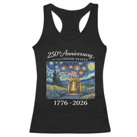 USA 250th Anniversary Racerback Tank Top Patriotic Liberty Bell 1776 2026 American Flag Starry Night