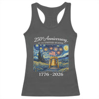USA 250th Anniversary Racerback Tank Top Patriotic Liberty Bell 1776 2026 American Flag Starry Night