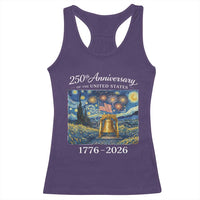 USA 250th Anniversary Racerback Tank Top Patriotic Liberty Bell 1776 2026 American Flag Starry Night
