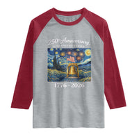 USA 250th Anniversary Raglan Shirt Liberty Bell 1776–2026 Patriotic American Flag Starry Night