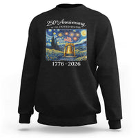 USA 250th Anniversary Sweatshirt Liberty Bell 1776–2026 Patriotic American Flag Starry Night