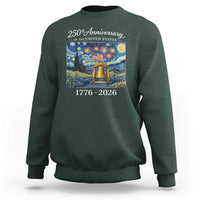 USA 250th Anniversary Sweatshirt Liberty Bell 1776–2026 Patriotic American Flag Starry Night