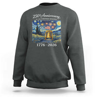 USA 250th Anniversary Sweatshirt Liberty Bell 1776–2026 Patriotic American Flag Starry Night
