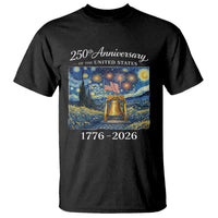 USA 250th Anniversary T Shirt Liberty Bell 1776–2026 Patriotic American Flag Starry Night