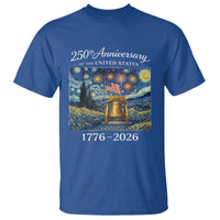 USA 250th Anniversary T Shirt Liberty Bell 1776–2026 Patriotic American Flag Starry Night
