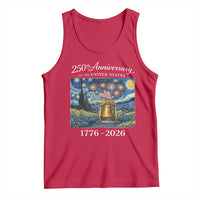 USA 250th Anniversary Tank Top Liberty Bell 1776–2026 Patriotic American Flag Starry Night