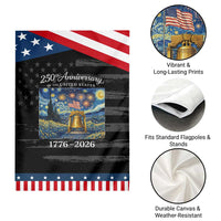 USA 250th Anniversary Patriotic Garden Flag Liberty Bell 1776–2026 Patriotic American Flag Starry Night